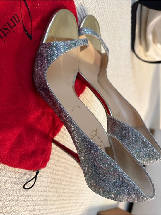 Christian Louboutin Shoes - Christian Louboutin Toboggan Glitter D’Orsay pumps - like new